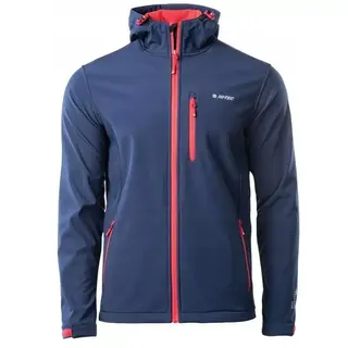 Kurtka męska Softshell Hi-Tec Caen - granatowo-pomarańczowa, Rozmiar L